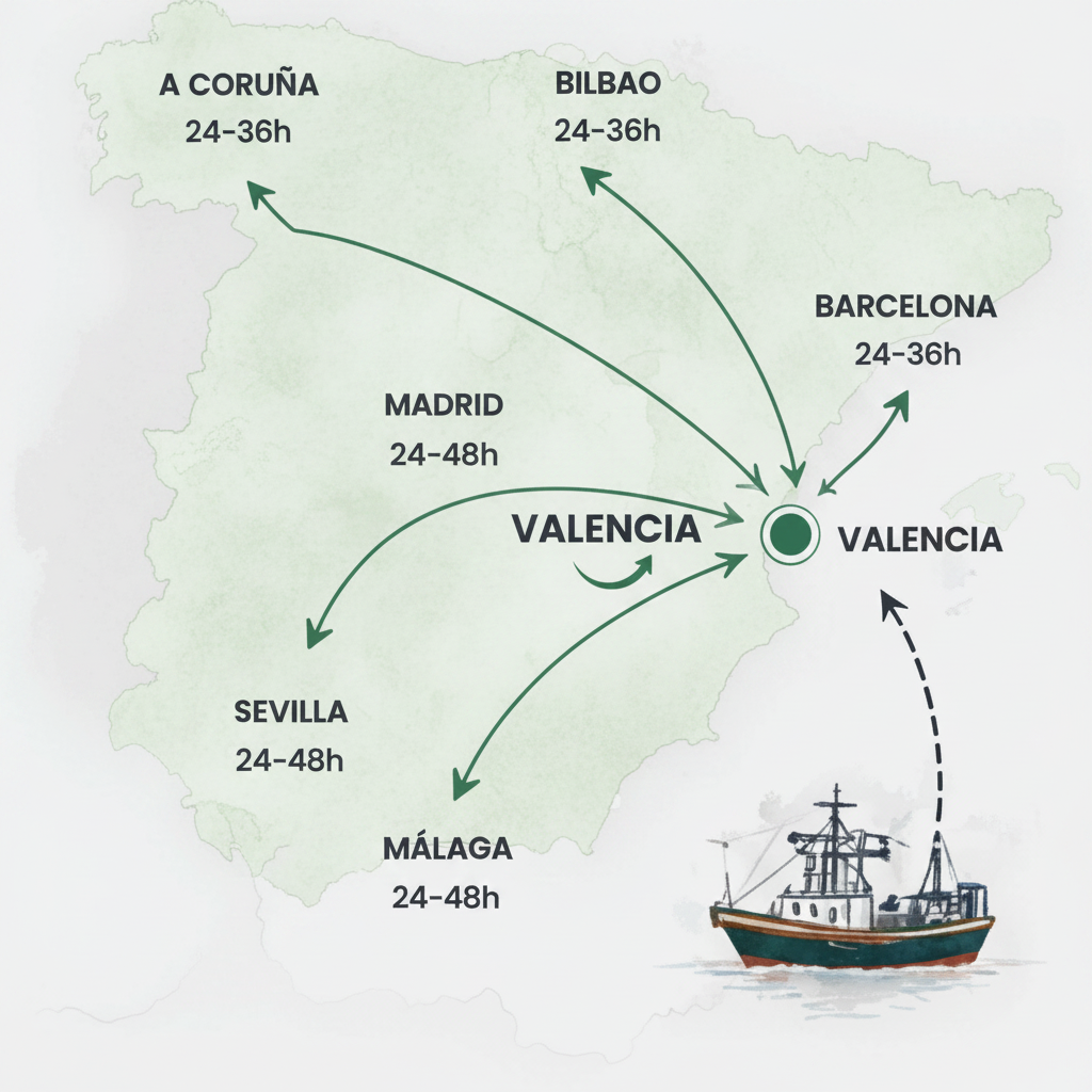 Mapa de rutas de distribución (fresco)